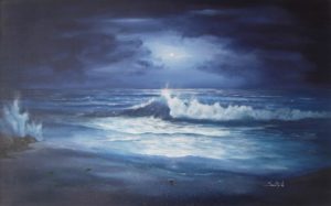 Dipinti di mare - quadro intitolato Albori di luna - autore Nicola Sciotto