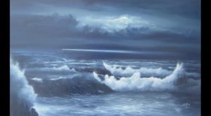 Dipinti di mare - quadro intitolato Faro nella notte - autore Nicola Sciotto